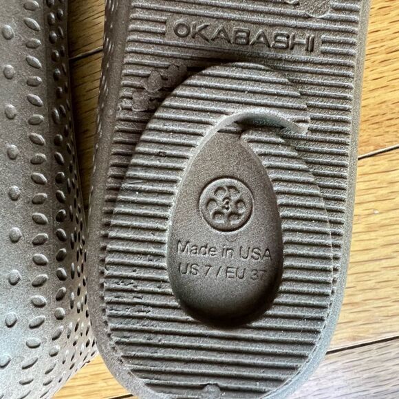 Okabashi Light Brown Plastic Waterproof Flat Shoes sz 7.5 - Picture 4 of 8